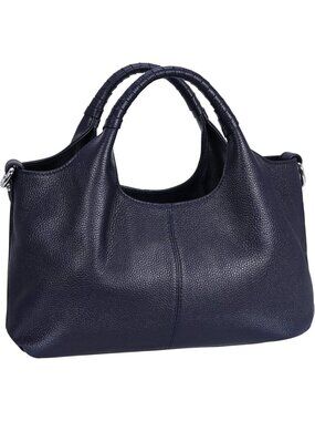 Women's Navy Blue Genuine Leather Shoulder Satchel Designer Crossbody Hobo Bags